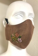 Embroidered Brown Mask
